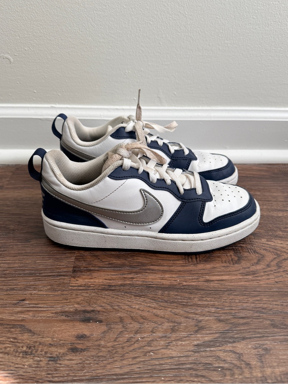Nike Court Borough Low Recraft Blue White Sneakers Size 5Y Youth Kids